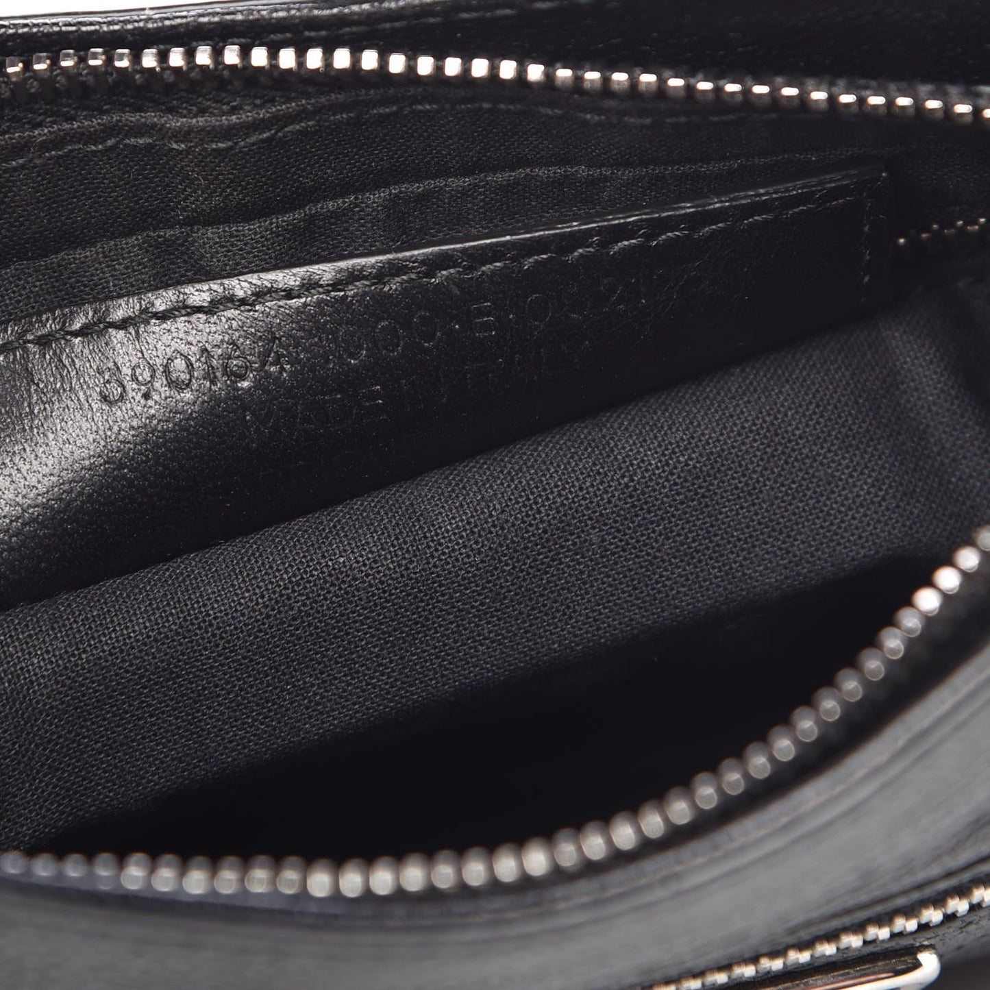 Chevre Silver Metallic Edge Hardware Hip Black