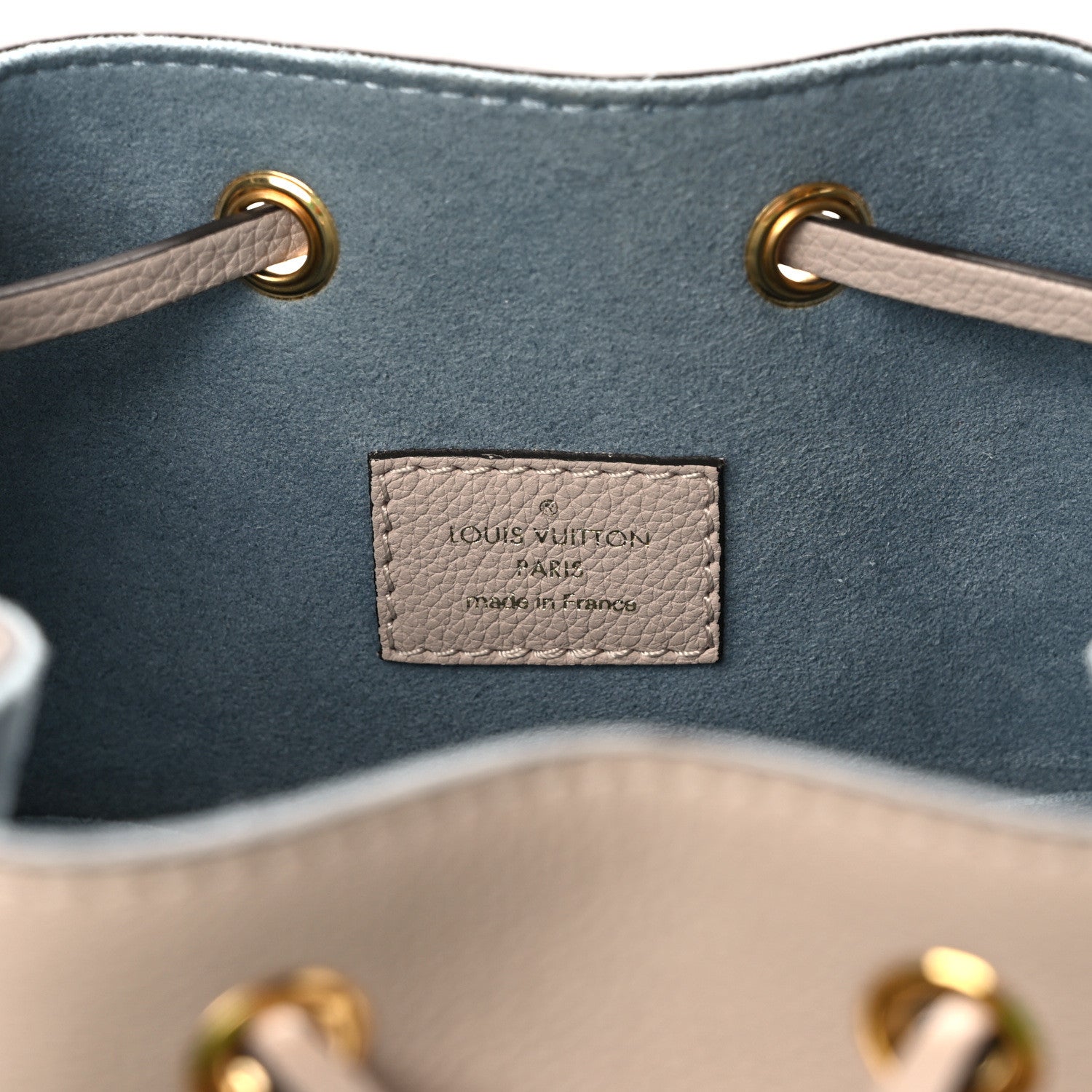 Louis Vuitton LOUIS VUITTON Calfskin Lockme Bucket MM Greige 6 of 8
