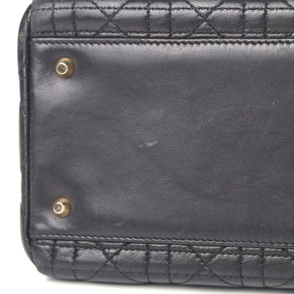 Christian Dior Lambskin Cannage Medium Lady Dior Black 17 of 19