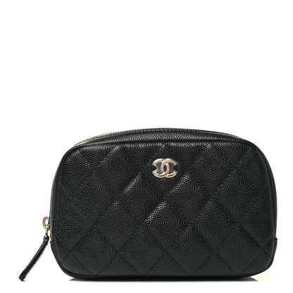 Chanel Caviar Quilted Small Curvy Pouch Cosmetic Case Black 1 of 9