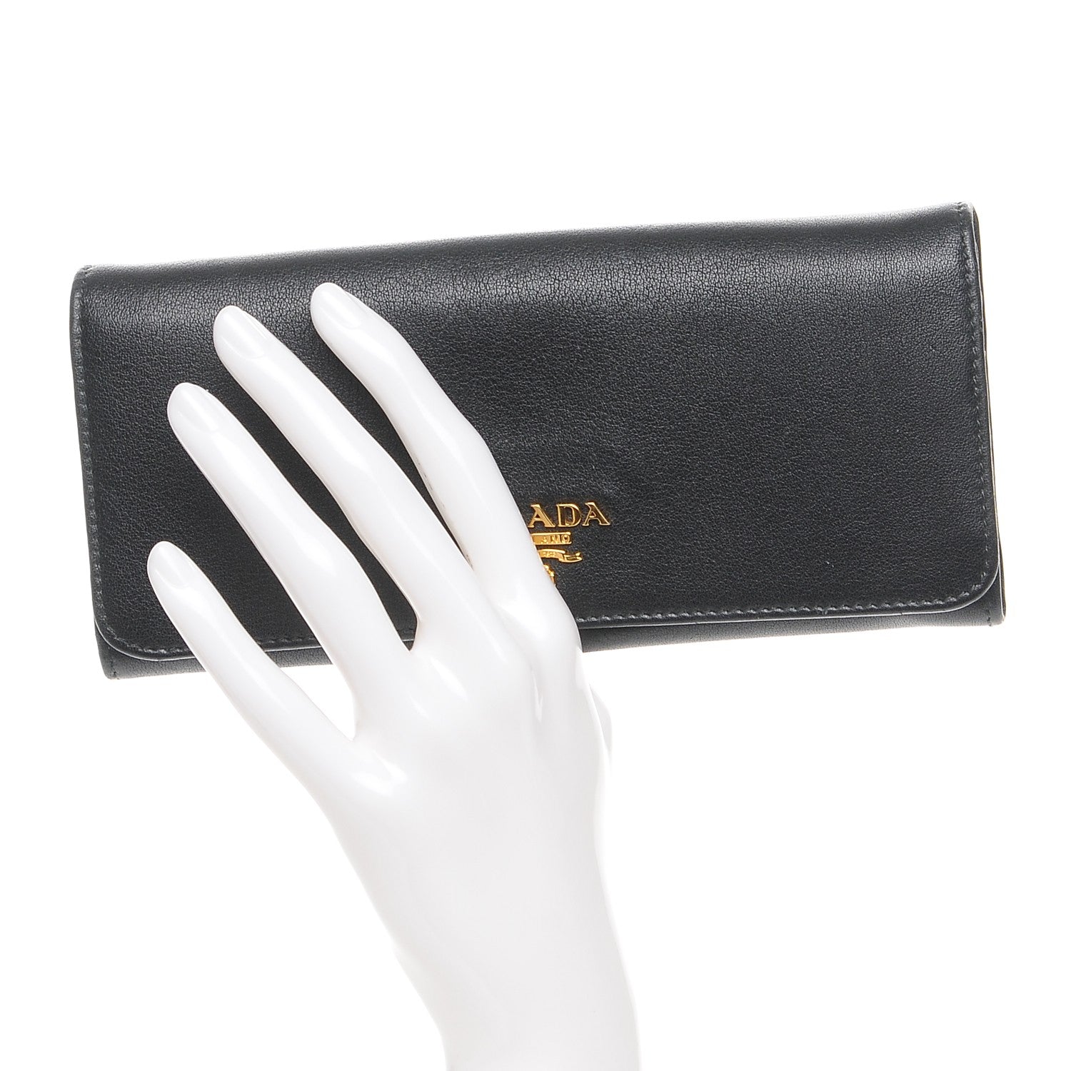Prada Royal Calf Continental Flap Wallet Nero Black 2 of 8