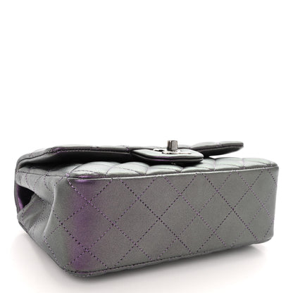 Chanel Iridescent Lambskin Quilted Mini Rectangular Flap Dark Purple 4 of 12