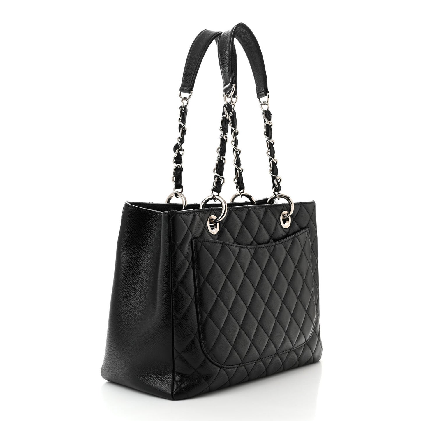 Caviar Quilted Grand Shopping Tote GST Black