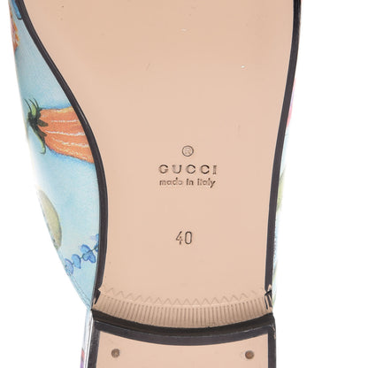 Gucci X UNSKILLED WORKER Calfskin Flora Painted Womens Princetown Slippers 40 Cloudy Blue Multicolor 6 of 11