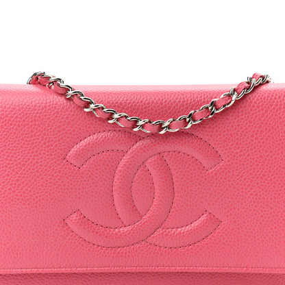 Chanel Caviar Timeless CC Wallet On Chain WOC Pink 8 of 11