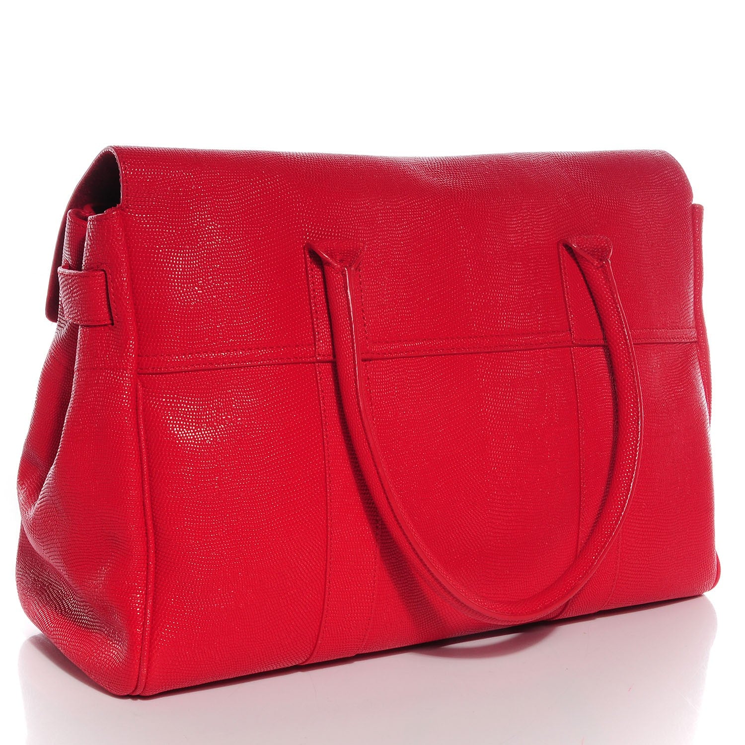 Mulberry Textured Lizard Print Bayswater Red 3 of 12