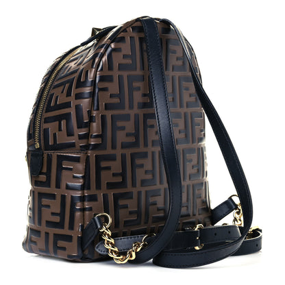 Fendi Vitello Bi-Color FF 1974 Embossed Mini Backpack Maya Black 2 of 12