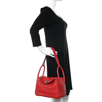 Hermes Taurillon Clemence Lindy 26 Rouge Casaque 2 of 10