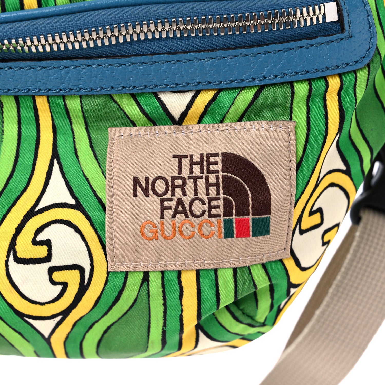 Gucci X THE NORTH FACE Econyl Nylon Belt Bag Green 12 of 15