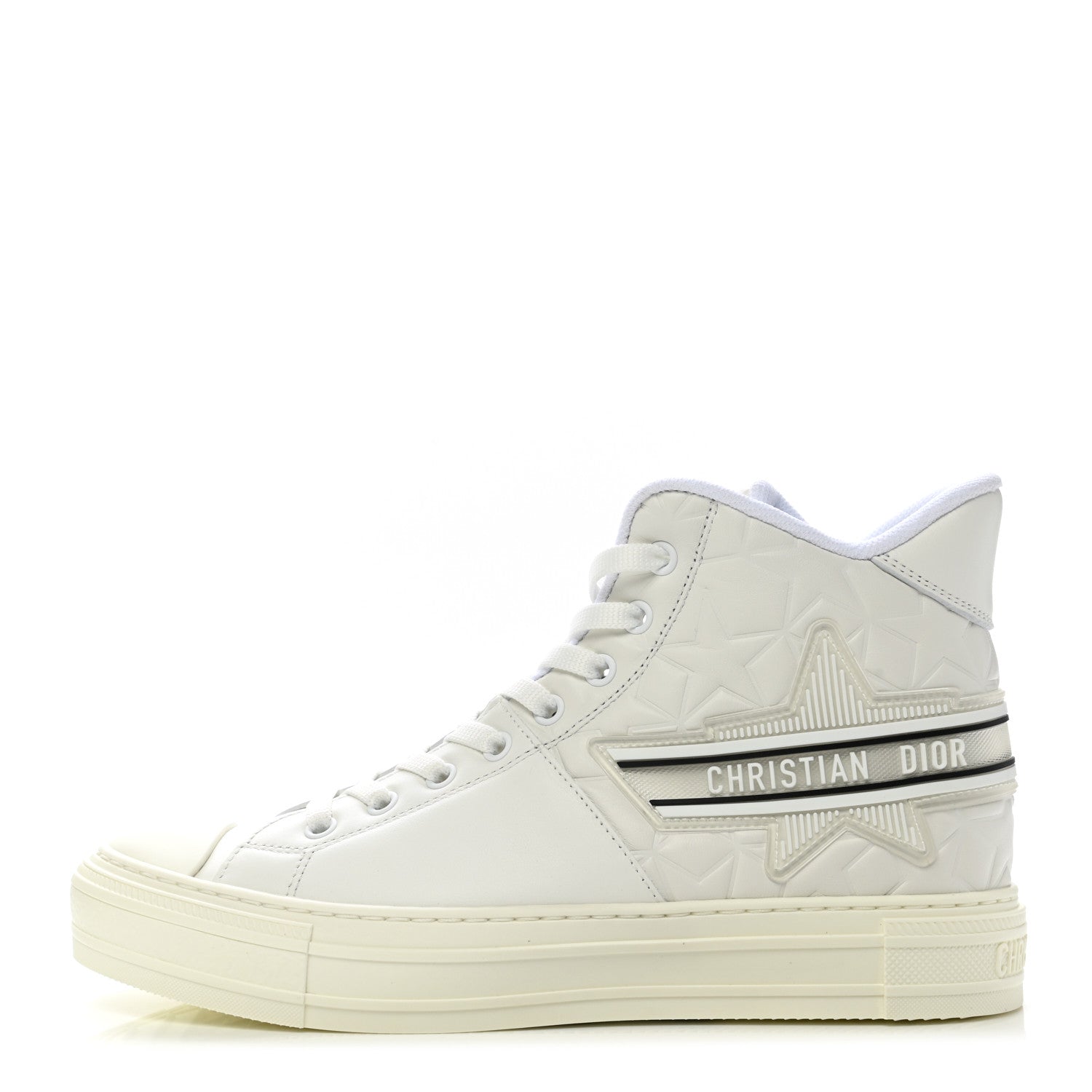 Christian Dior Etoile Embossed Dior High Top Sneakers 39.5 Snow White 1 of 9