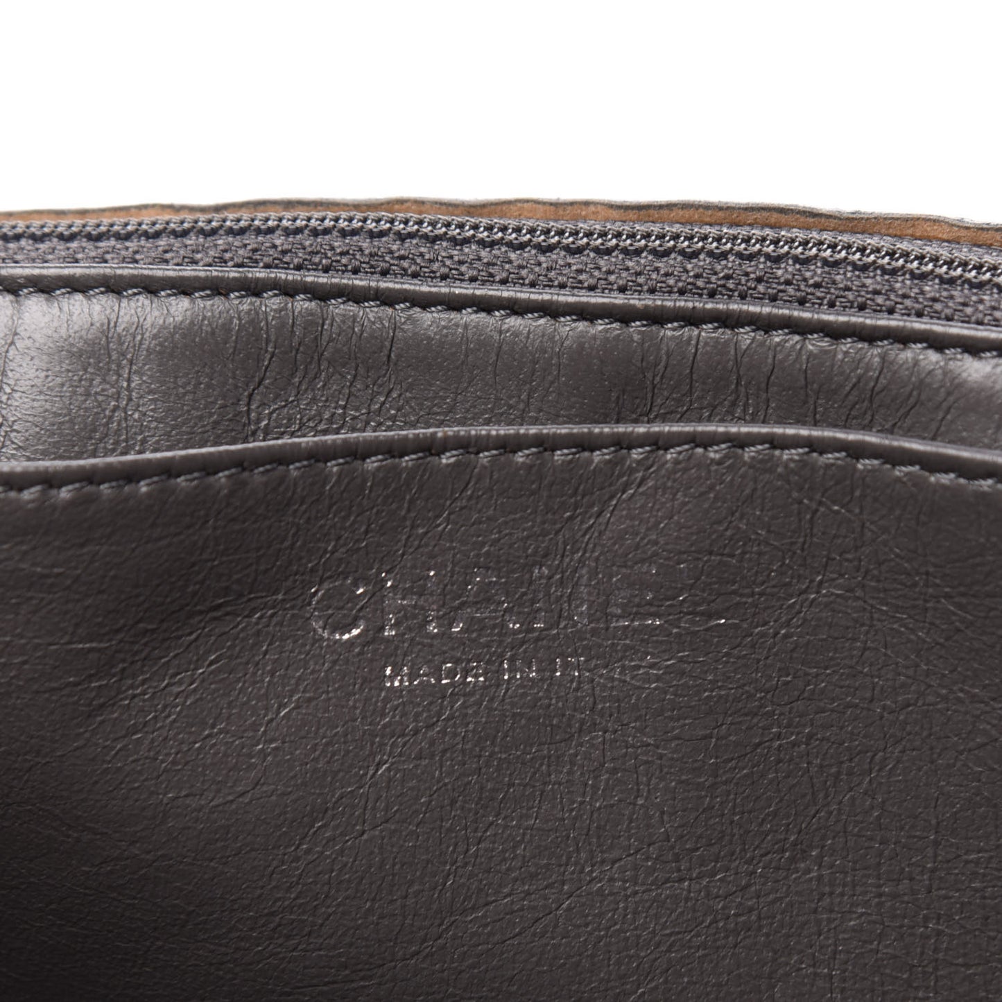 Lambskin Quilted Jumbo Single Flap Dark Grey