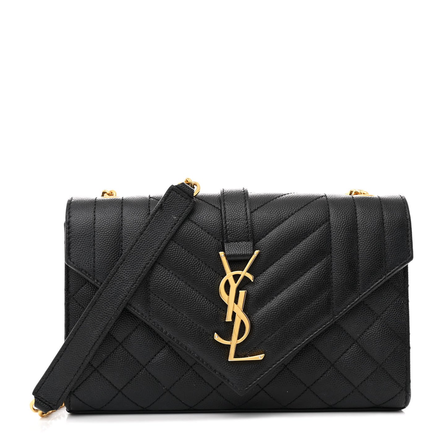 Grain De Poudre Textured Mixed Matelasse Triquilt Small Monogram Satchel Black
