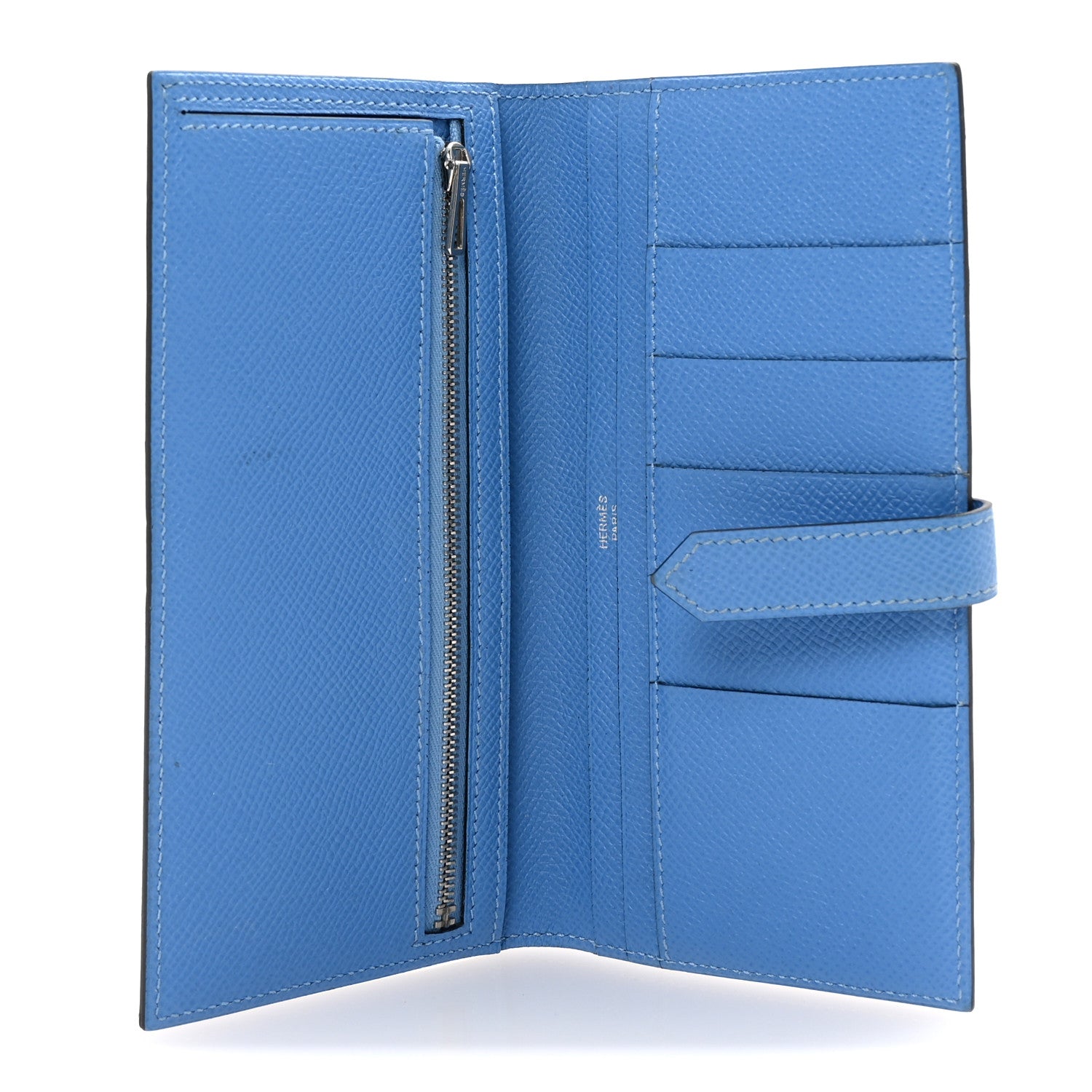 Hermes Epsom Bicolor Bearn Gusset Wallet Bleu Saphir Bleu Paradis 5 of 7