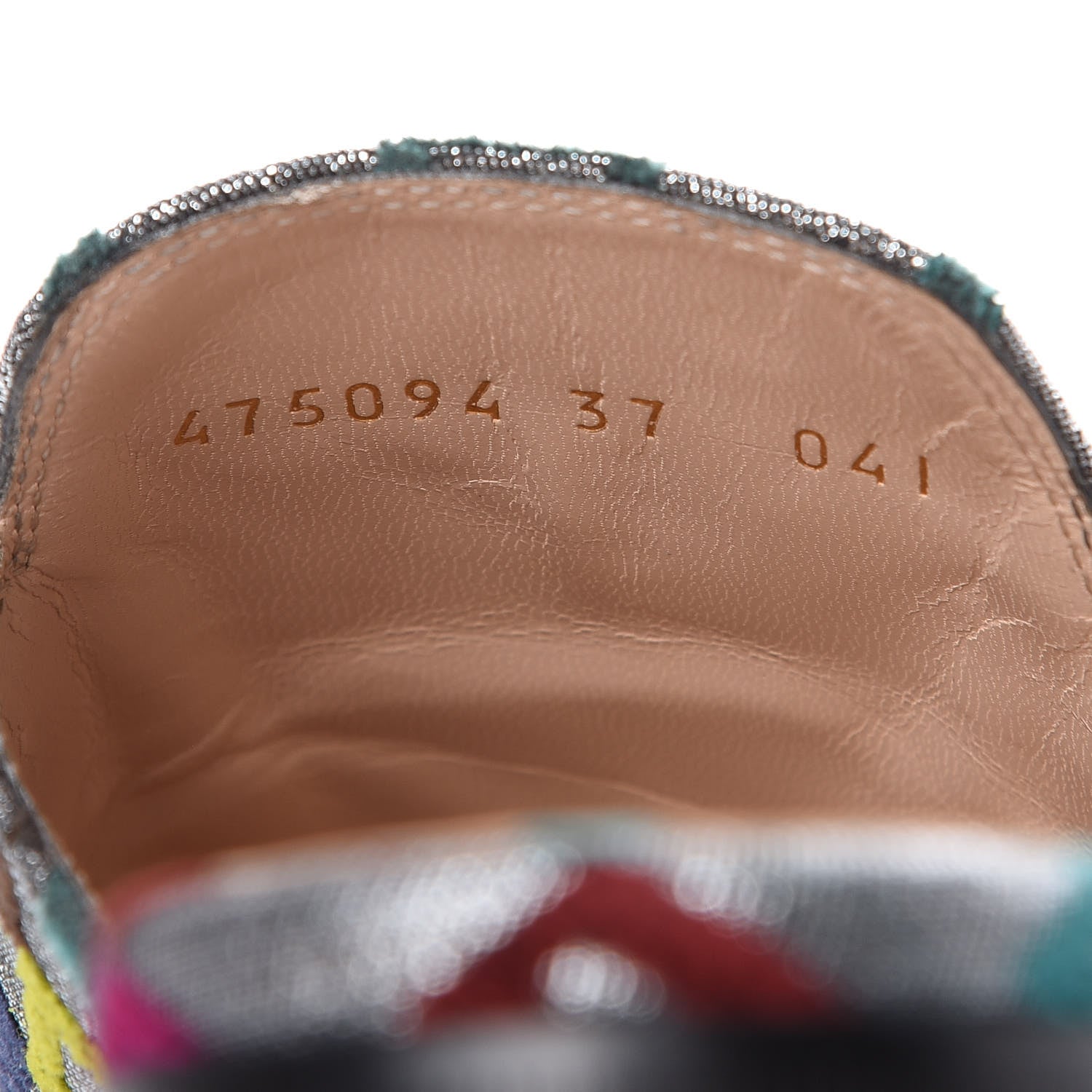 Gucci Velvet Lurex Square G Womens Princetown Slippers 37 Silver Multicolor 8 of 9