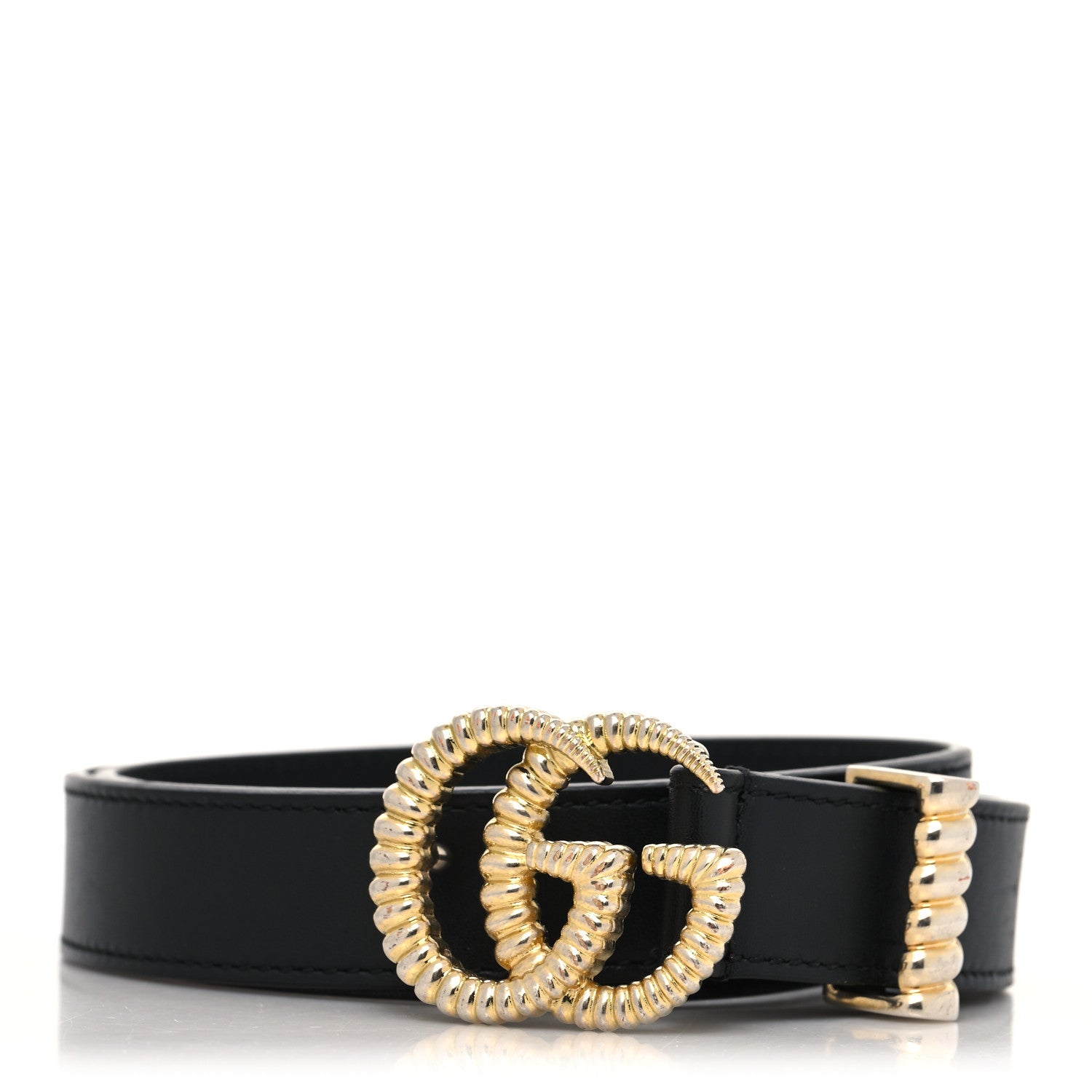 Gucci Moon Calfskin Torchon Double G 25mm Belt 75 30 Black 1 of 5