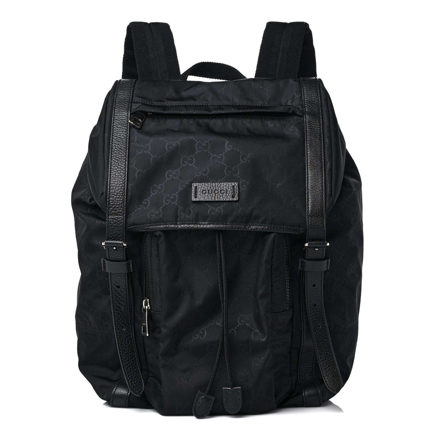 Nylon Monogram Medium Light Double Buckle Backpack Black