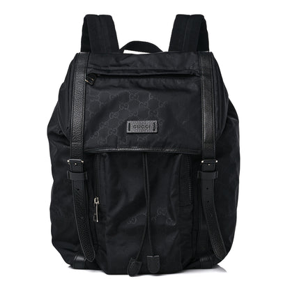 Gucci Nylon Monogram Medium Light Double Buckle Backpack Black 1 of 11