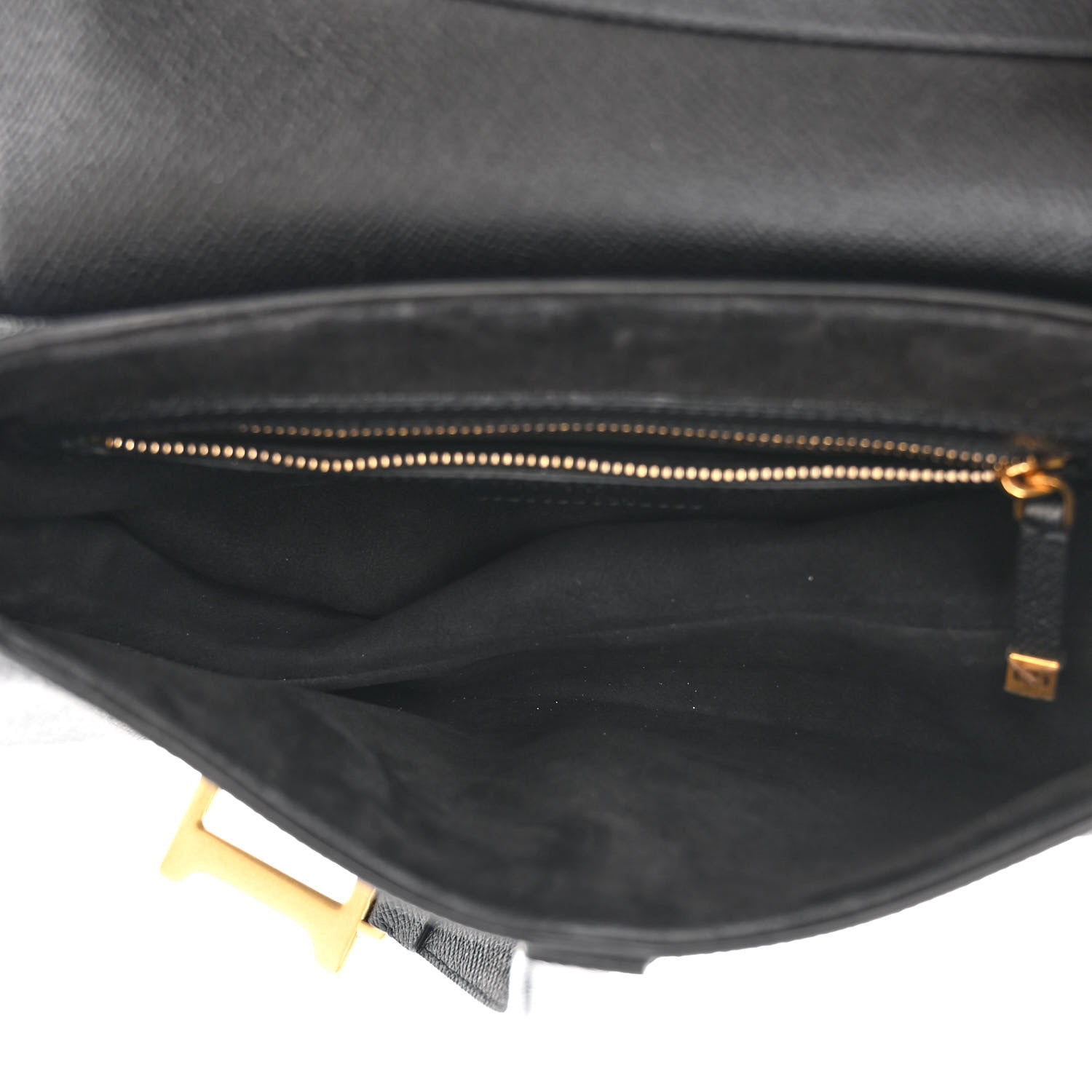 Christian Dior Grained Calfskin Saddle Bag Black 5 of 11