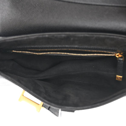 Christian Dior Grained Calfskin Saddle Bag Black 5 of 11
