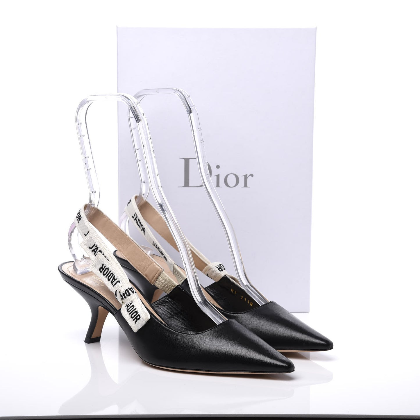 Lambskin Ribbon J'Adior Slingback 65mm Pumps 39.5 Black