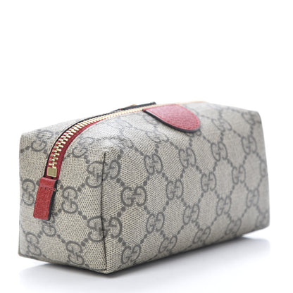 Gucci Soft GG Supreme Monogram Calfskin Small Ophidia Cosmetic Case Beige Ebony Hibiscus Red 3 of 8