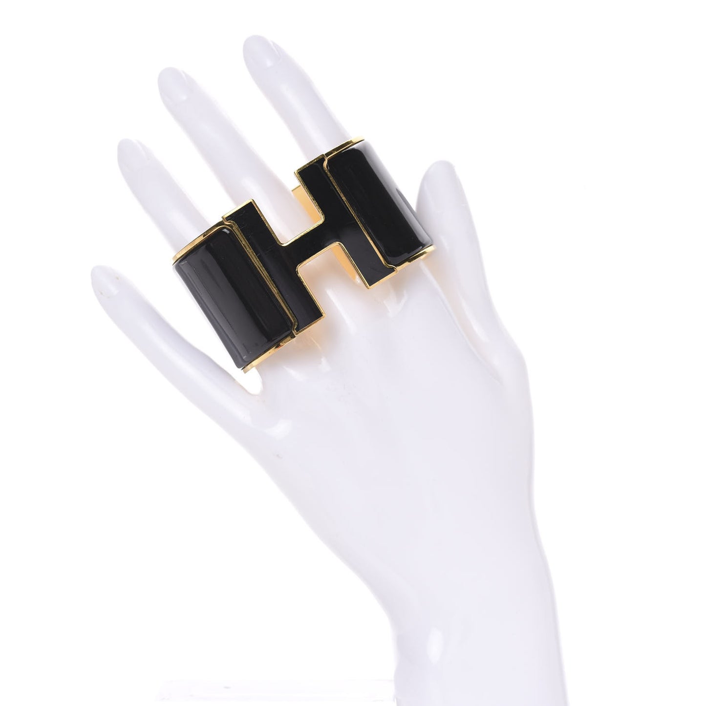 Enamel Extra Wide Clic Clac H Bracelet PM Black