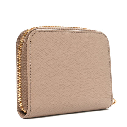 Prada Saffiano Metal Zip Coin Purse Cammeo 3 of 8