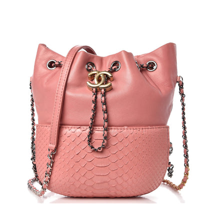 Chanel Python Calfskin Small Gabrielle Bucket Pink 1 of 10