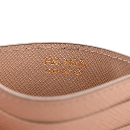 Prada Saffiano Triangle Card Holder Cipria 6 of 9