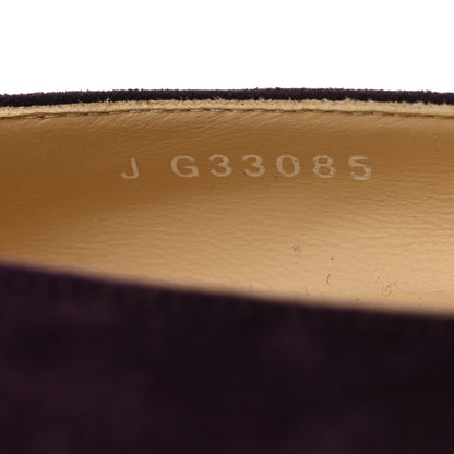 Chanel Suede Satin Cap Toe Pumps Dark 40 Purple Black 7 of 12