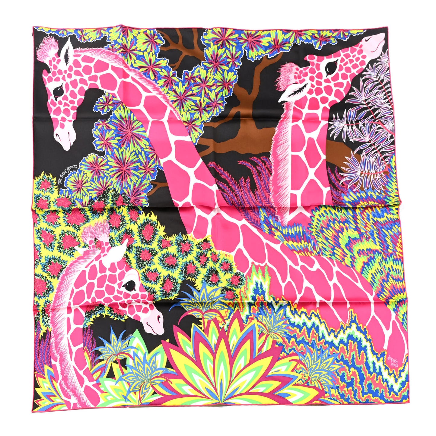 Silk The Three Graces Scarf 90 Chocolate Rose Vif
