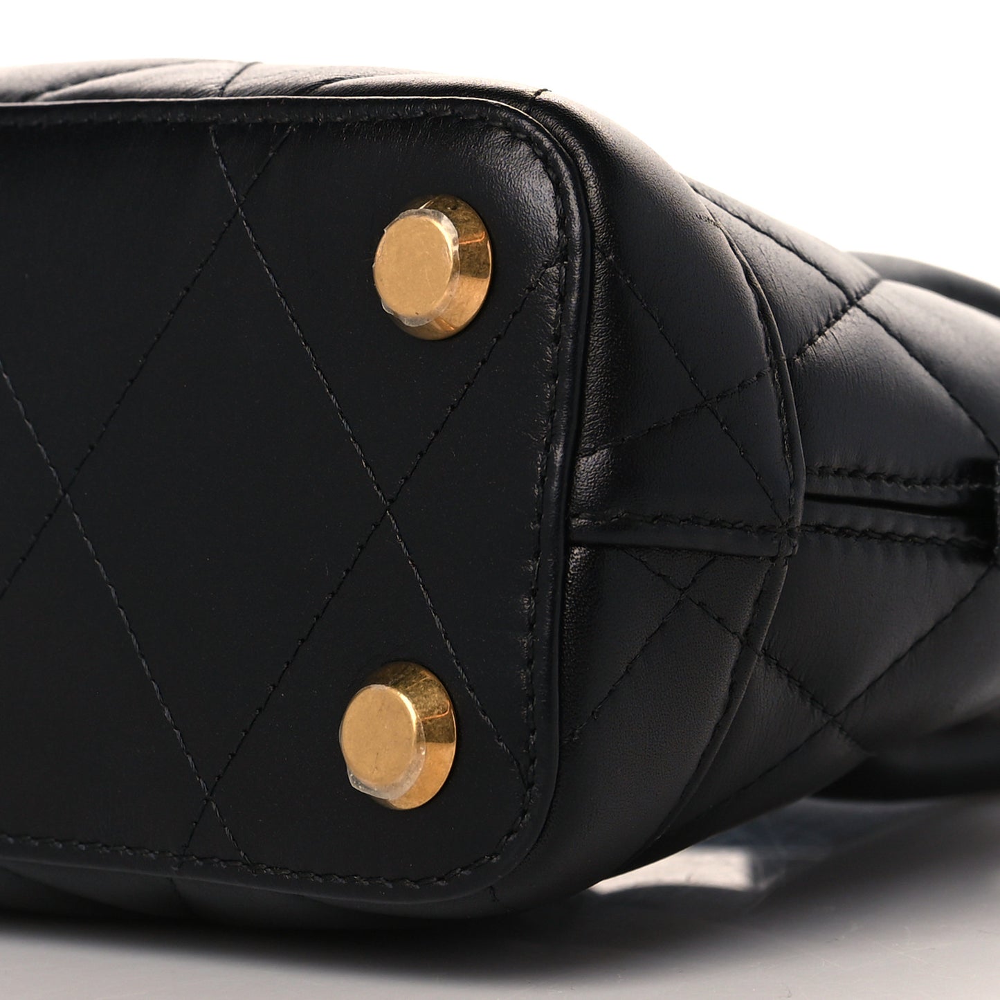 Nappa Calfskin Quilted XXS Ville Top Handle Bag Black