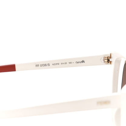 Fendi Cat Eye Paradeyes Sunglasses FF 0136/S White Red 5 of 7