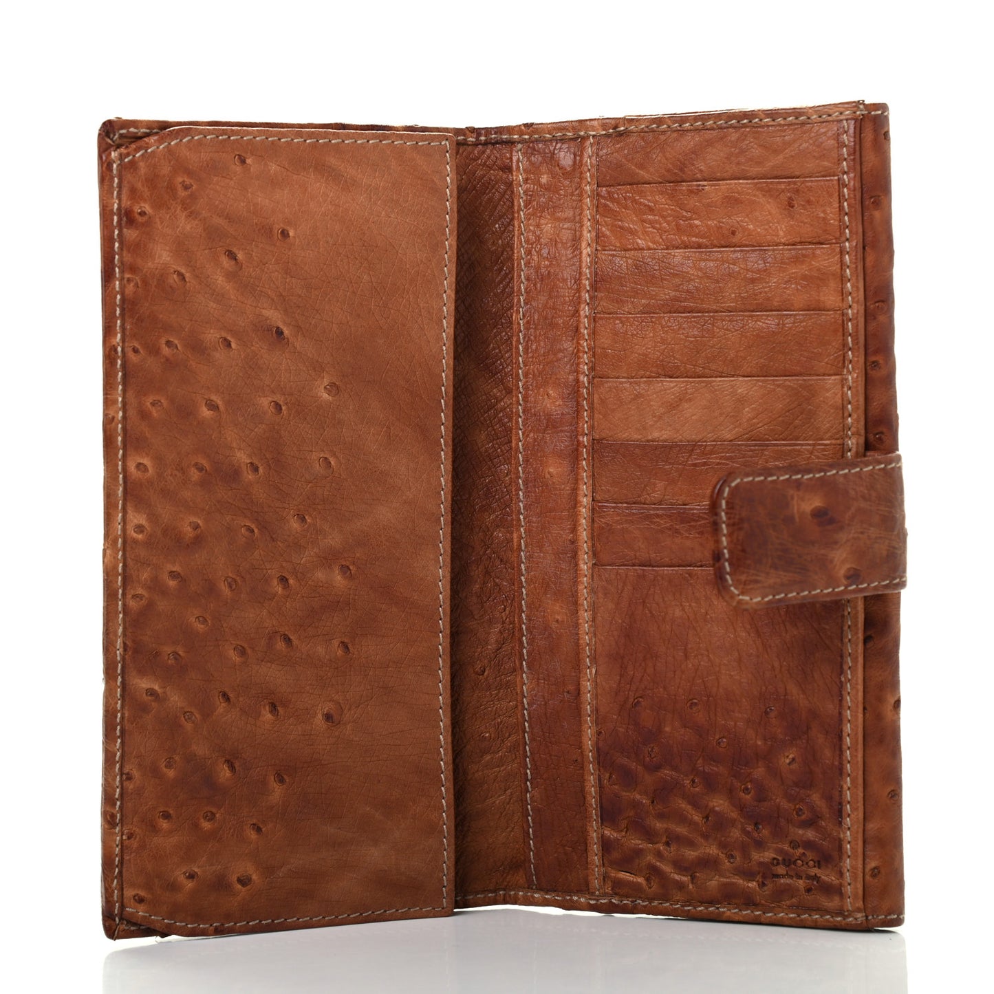 Ostrich Britt Continental Wallet Brown
