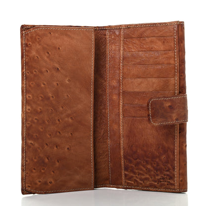 Gucci Ostrich Britt Continental Wallet Brown 5 of 7