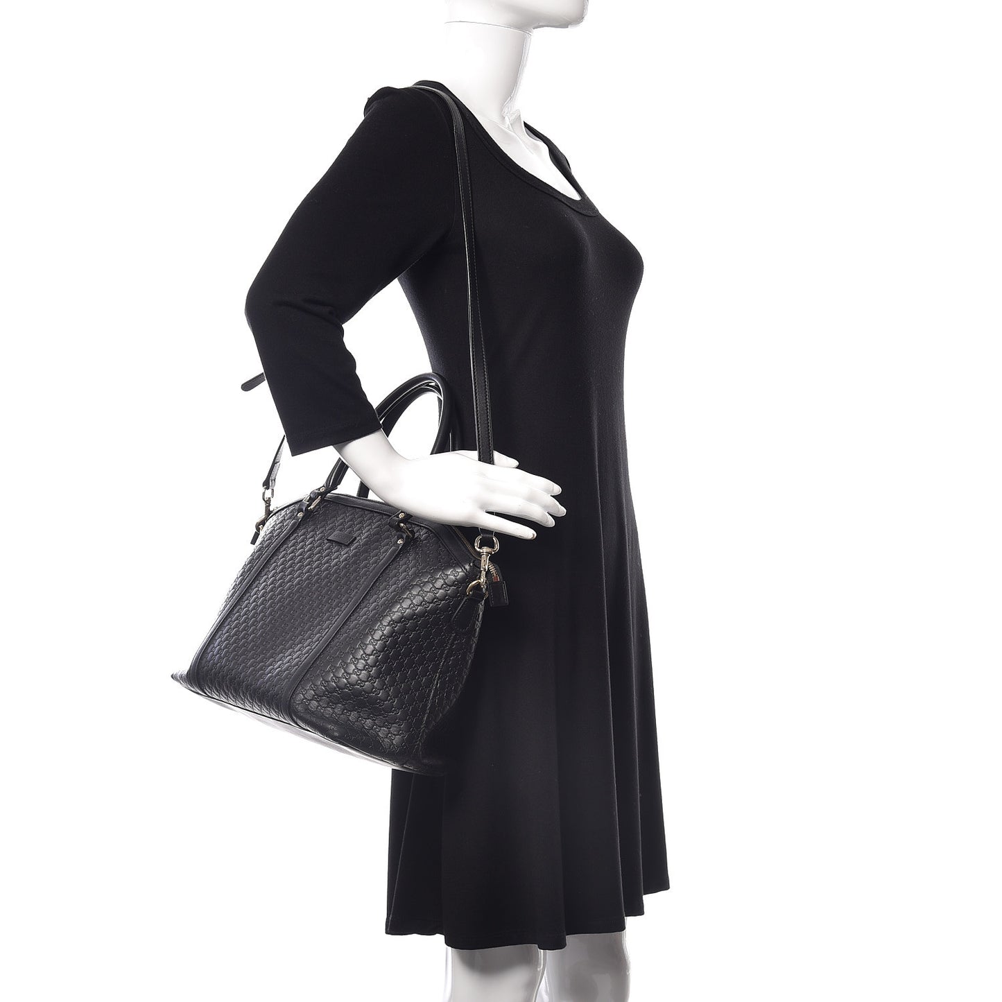 Soft Microguccissima Large Dome Satchel Black