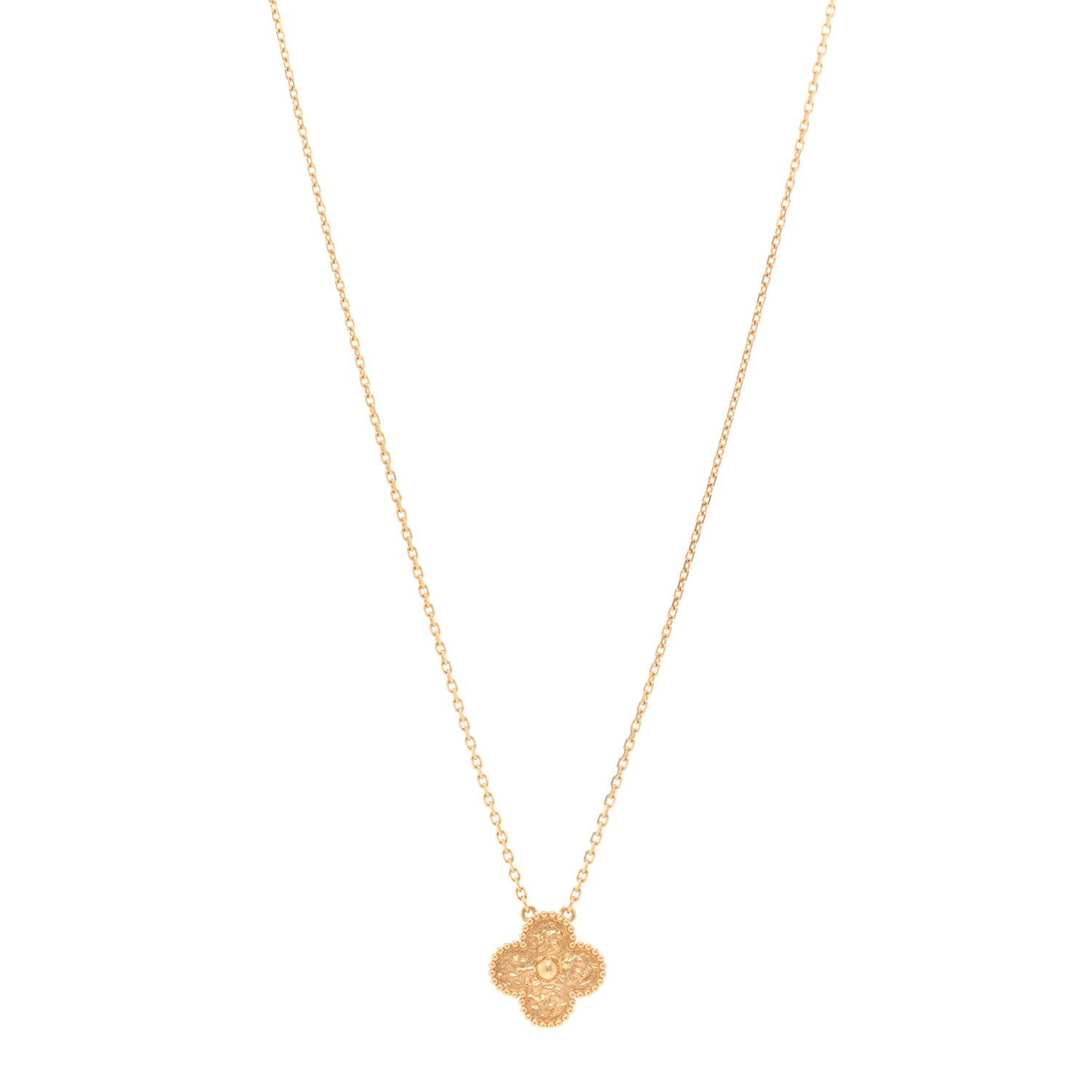 Van Cleef & Arpels 18K Yellow Gold Vintage Alhambra Pendant Necklace 1 of 5