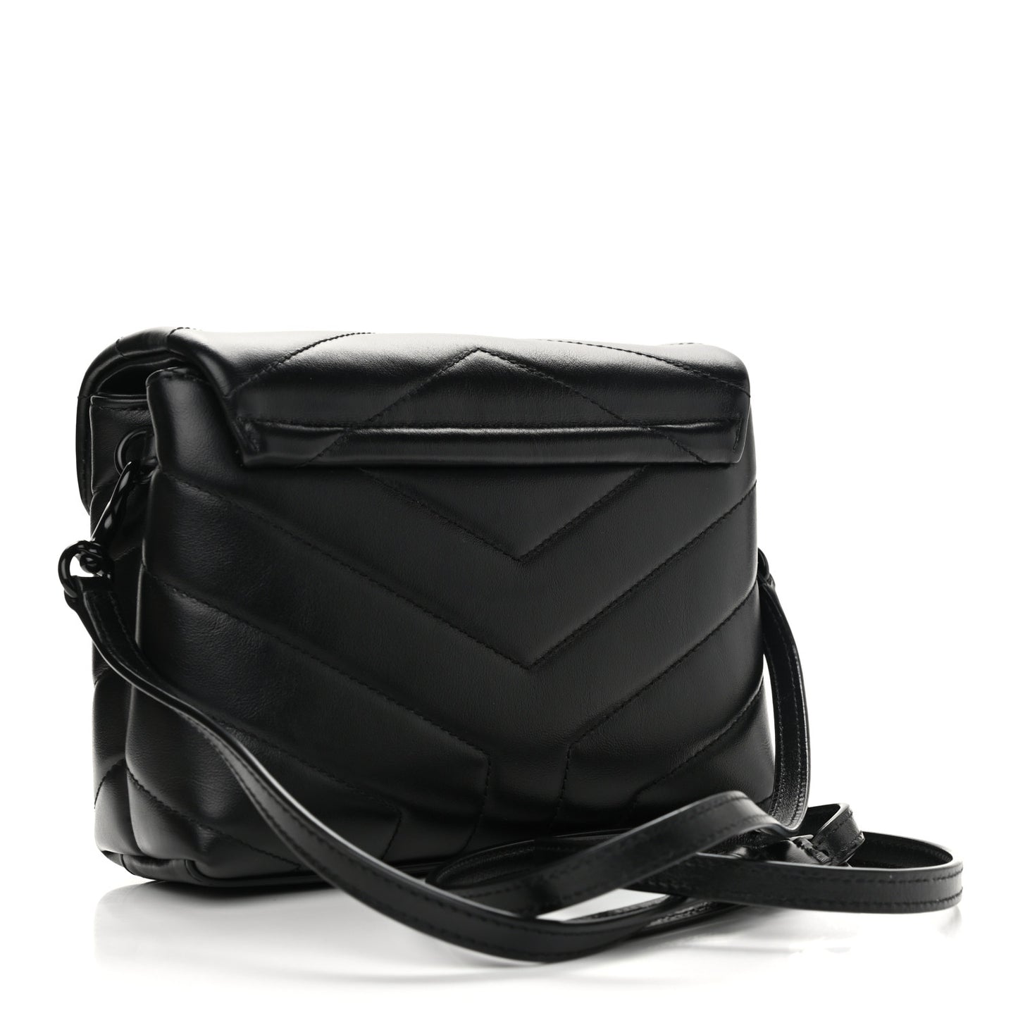 Calfskin Y Quilted Monogram Toy Loulou Crossbody Bag Black