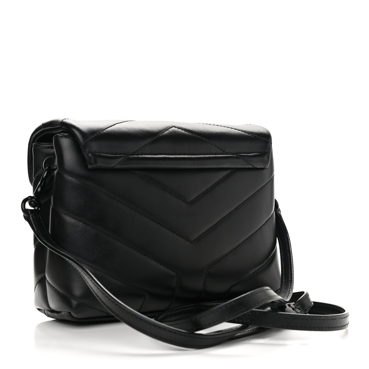 Saint Laurent Calfskin Y Quilted Monogram Toy Loulou Crossbody Bag Black 2 of 12