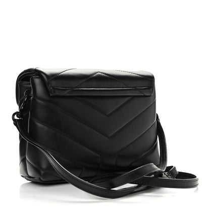 Saint Laurent Calfskin Y Quilted Monogram Toy Loulou Crossbody Bag Black 2 of 12