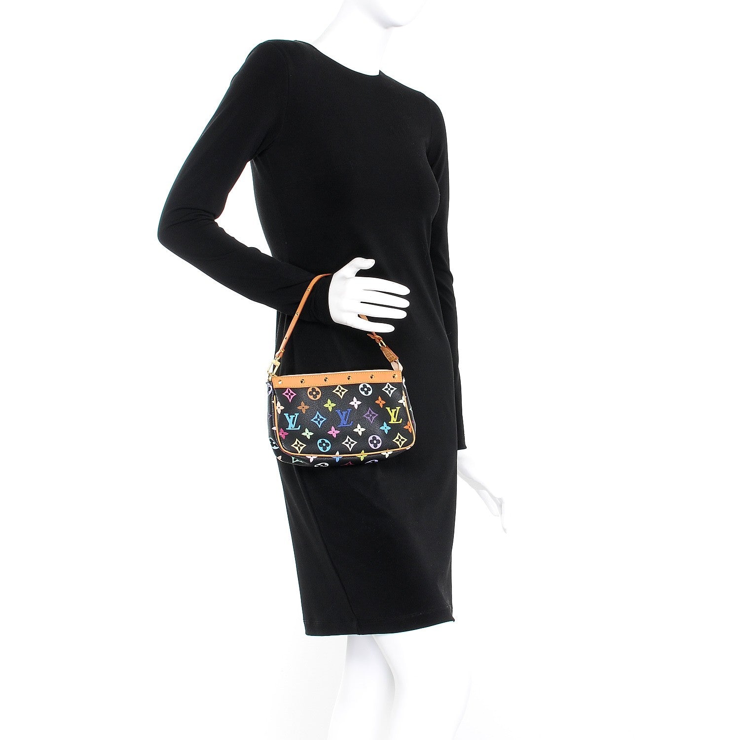 Louis Vuitton Monogram Multicolor Pochette Accessories Black 2 of 8