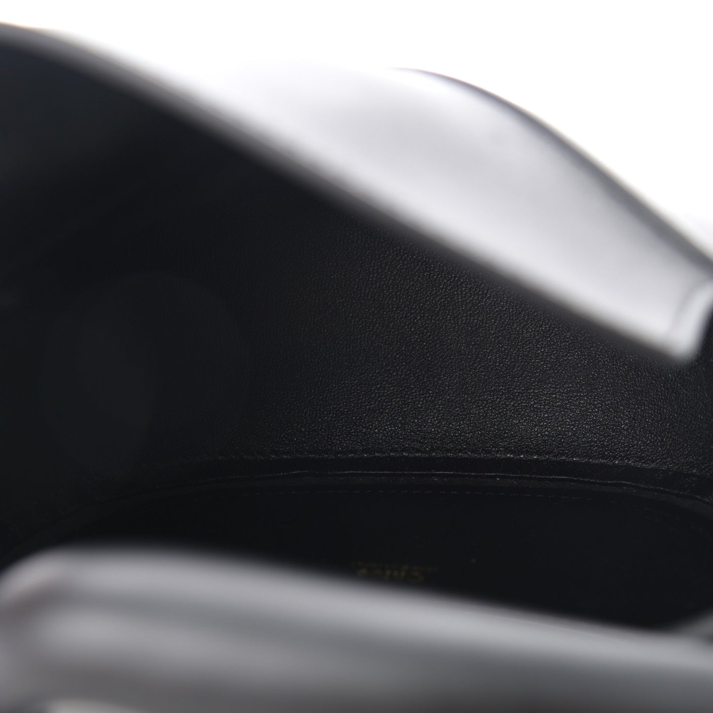 Small Grain Calfskin Kiss Bag Black