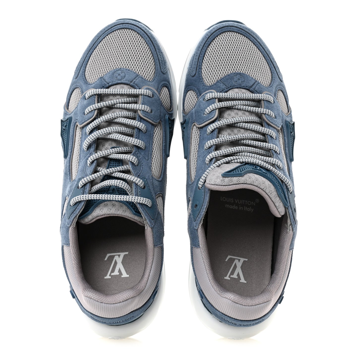 Calfskin Suede Womens LV Olympia Sneakers 38 Blue