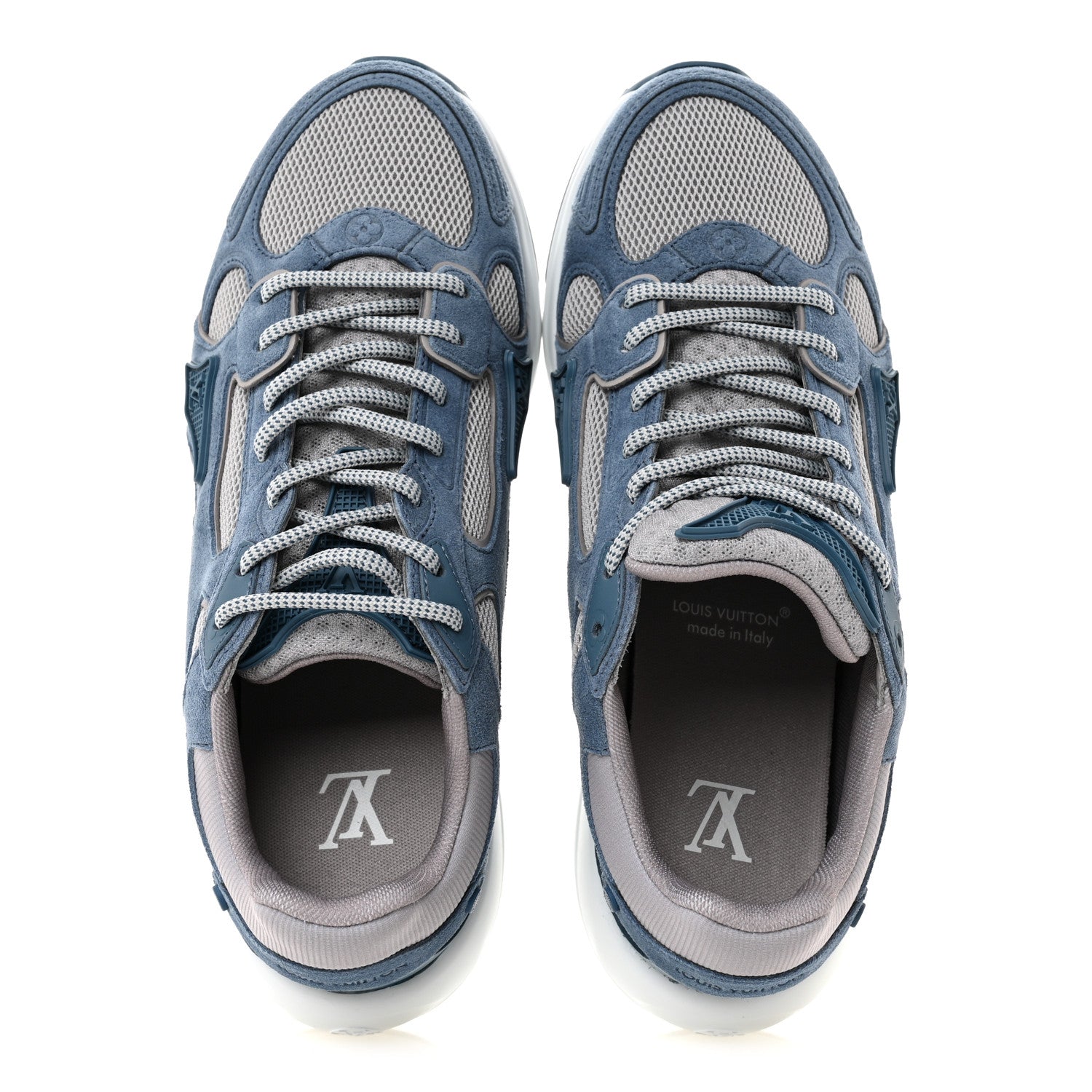 Louis Vuitton Calfskin Suede Womens LV Olympia Sneakers 38 Blue 2 of 10