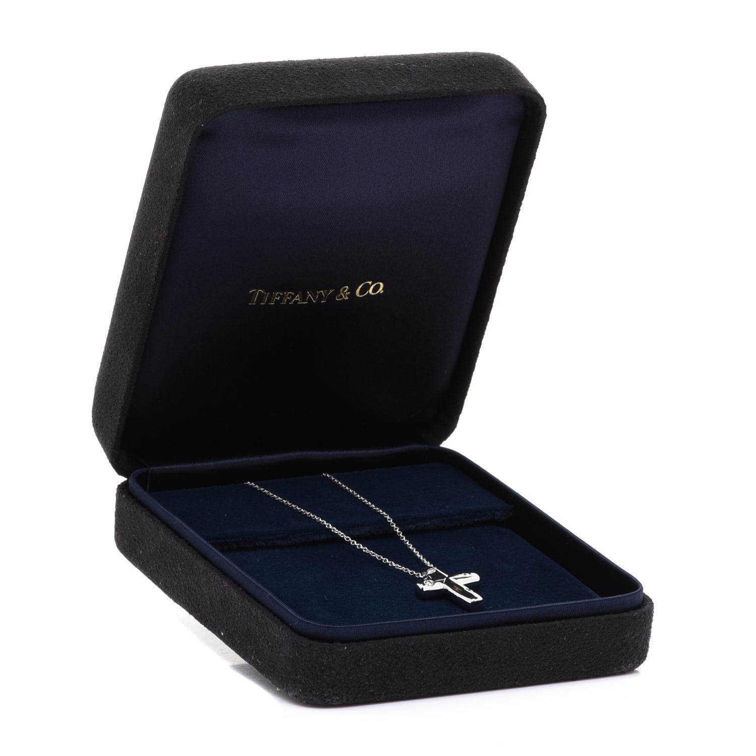Tiffany Platinum Diamond Etoile Cross Pendant Necklace 6 of 6