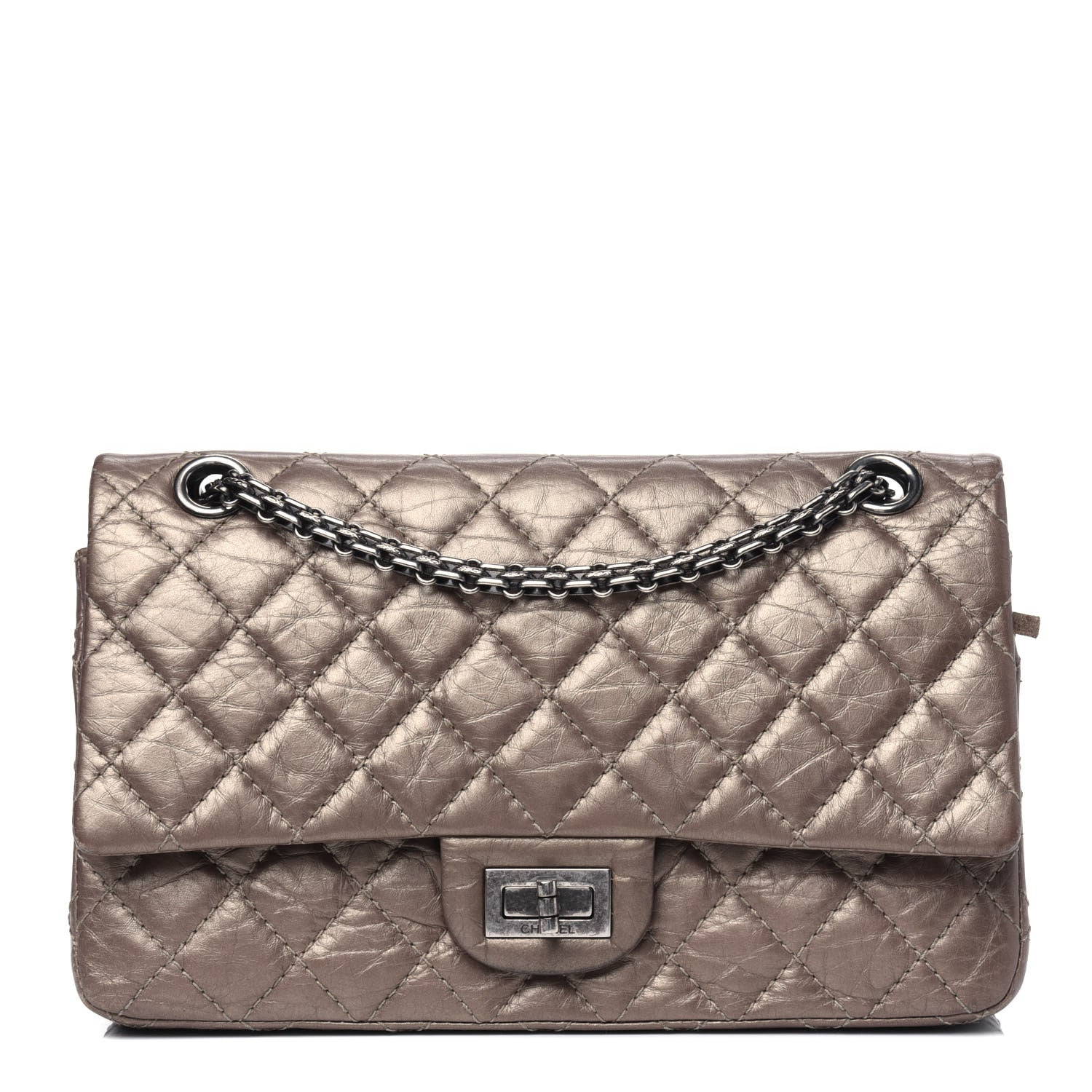 Chanel Metallic Aged Calfskin 2.55 Reissue 225 Flap Bronze 1 of 8