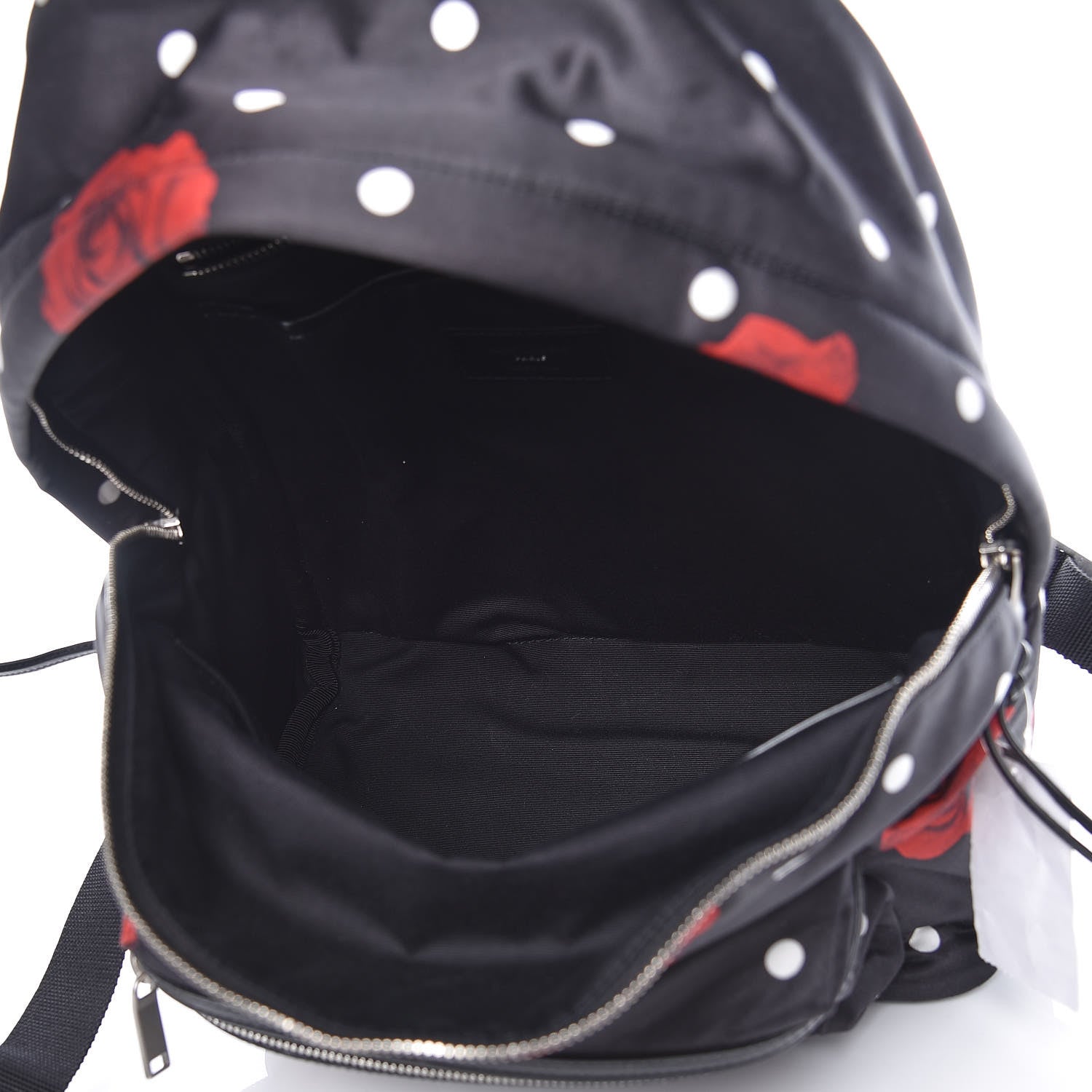 Saint Laurent Satin Rose Print Mini City Backpack Black 7 of 9