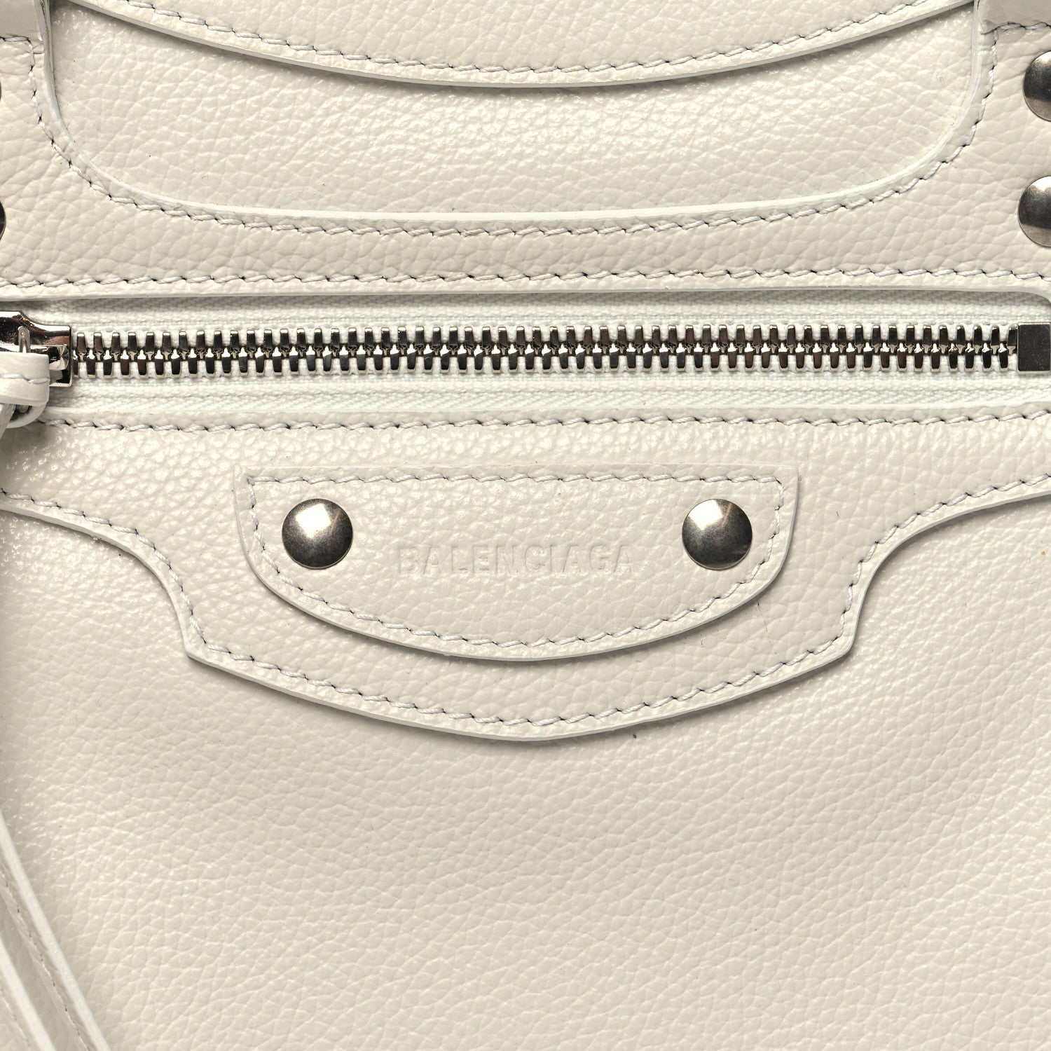 Balenciaga Grained Calfskin Neo Classic Silver Hardware S City White 7 of 12