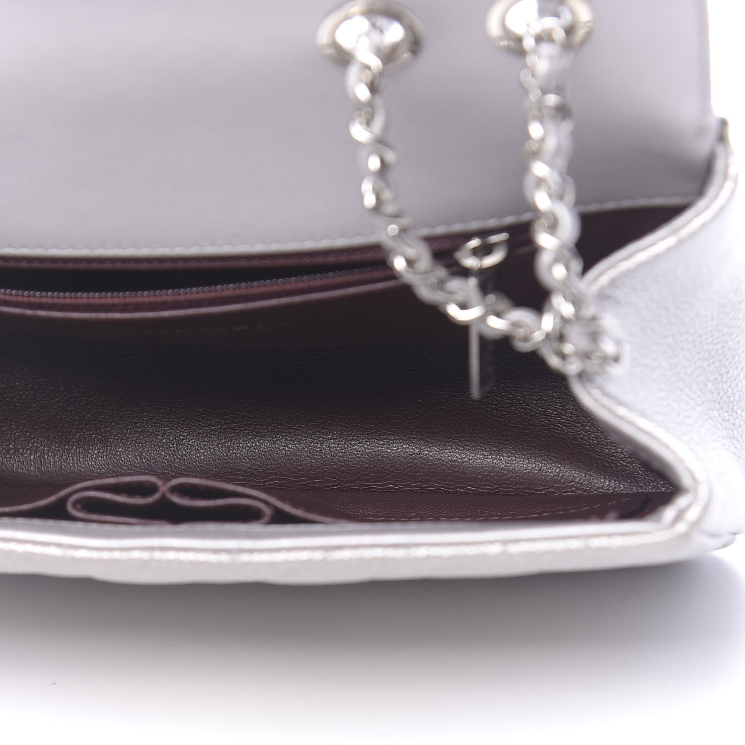 Chanel Metallic Caviar Quilted Small CC Filigree Flap Silver 5 of 13