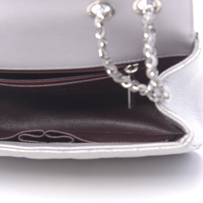 Chanel Metallic Caviar Quilted Small CC Filigree Flap Silver 5 of 13